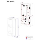 Ver imagem 4 de Guarda-roupa Infantil 92cm com Vidro 3 Portas e 2 Gavetas Ternura Multimóveis Mp4477 Madeirado/off