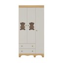 Ver imagem 7 de Guarda-roupa Infantil 92cm com Vidro 3 Portas e 2 Gavetas Ternura Multimóveis Mp4477 Madeirado/off