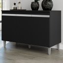 Ver imagem 2 de Balcao Com Tampo 120 cm 3 Portas Manu Preto REAJL