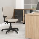 Ver imagem 2 de Kit 03 Cadeiras de Escritório Diretor Office Base Giratória Preto Alta Flexi P03 Suede Bege - 