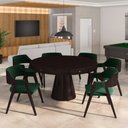 Ver mais imagens de Conjunto Mesa de Jogos Carteado Bellagio Tampo Reversível e 6 Cadeiras Madeira Poker Base Cone Velud