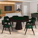 Ver imagem 1 de Conjunto Mesa de Jogos Carteado Bellagio Tampo Reversível e 6 Cadeiras Madeira Poker Base Cone Velud