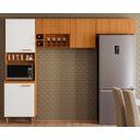 Ver imagem 1 de Cozinha Compacta Sicilia 260cm Detalhe Ripado - Freijó Uv/off Acetinado/ripado Frisado Poliman