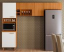 Ver imagem 1 de Cozinha Compacta Sicilia 260cm Detalhe Ripado - Freijó Uv/off Acetinado/ripado Frisado Poliman