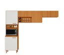 Ver imagem 3 de Cozinha Compacta Sicilia 260cm Detalhe Ripado - Freijó Uv/off Acetinado/ripado Frisado Poliman