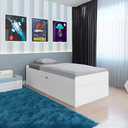 Ver imagem 1 de Cama Baú Solteiro Camila em Madeira Mdf Branco Framar:branco