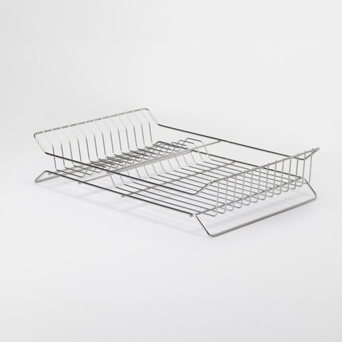 Escorredor de Louça para Bancada de 1 Nível Grande 14 Pratos : Inventia Aer : Inox