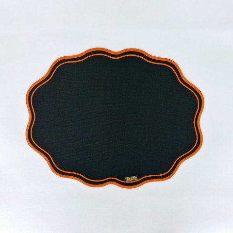 Lugar Americano Wave Preto e Laranja