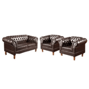 Ver imagem 1 de Conjunto 03 Peças Namoradeira e Poltronas Chesterfield Duque Via Encanto Courano Marrom Café