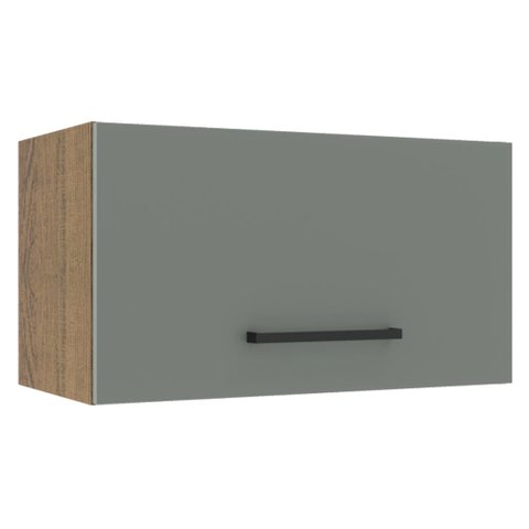 Armário Aéreo Madesa Agata 60 cm 1 Porta Basculante Rustic/Cinza Cor:Rustic/Cinza