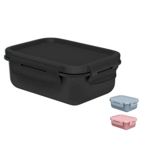 Marmita Hermética 380ml Micro-ondas Pequena Mini ou - Preto