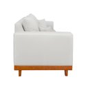 Ver imagem 4 de Kit 2 Poltronas Living + Sofá 3 Lugares Base Madeira Linho Bege