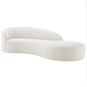 Divã Recamier Orgânico França 200cm Lado Direito Bouclé