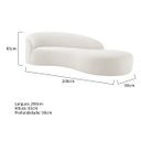 Ver imagem 3 de Divã Recamier Orgânico França 200cm Lado Direito Bouclé