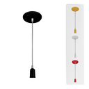 Ver imagem 1 de Luminária Pendente Fio Simples Lustre Retrô Cozinha Sala E27:Preto