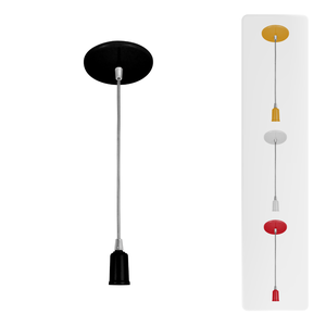 Luminária Pendente Fio Simples Lustre Retrô Cozinha Sala E27:Preto