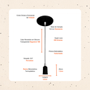 Ver imagem 2 de Luminária Pendente Fio Simples Lustre Retrô Cozinha Sala E27:Preto