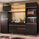 Ver imagem 1 de Armário de Cozinha Completa 260cm Preto/Rustic Reims Madesa 01