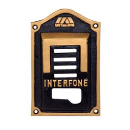 Protetor Interfone Imperial Alumínio Fundido Ouro 5x10x16cm - 1