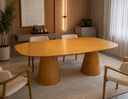 Ver imagem 2 de Mesa de Jantar Orgânica Essenza Duo Cone 120x80cm em MDF Freijó