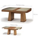 Ver imagem 2 de Mesa de Jantar Extensível Isabela 1,62/2,22m e 2,00/2,78m Mmj-nc Nc-amendoa/vidro Fendi 2,00m Abre 2
