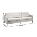 Ver imagem 2 de Sofá Fixo Florence Knoll 3 Lugares Inox em Sintético Branco