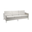 Ver imagem 1 de Sofá Fixo Florence Knoll 3 Lugares Inox em Sintético Branco
