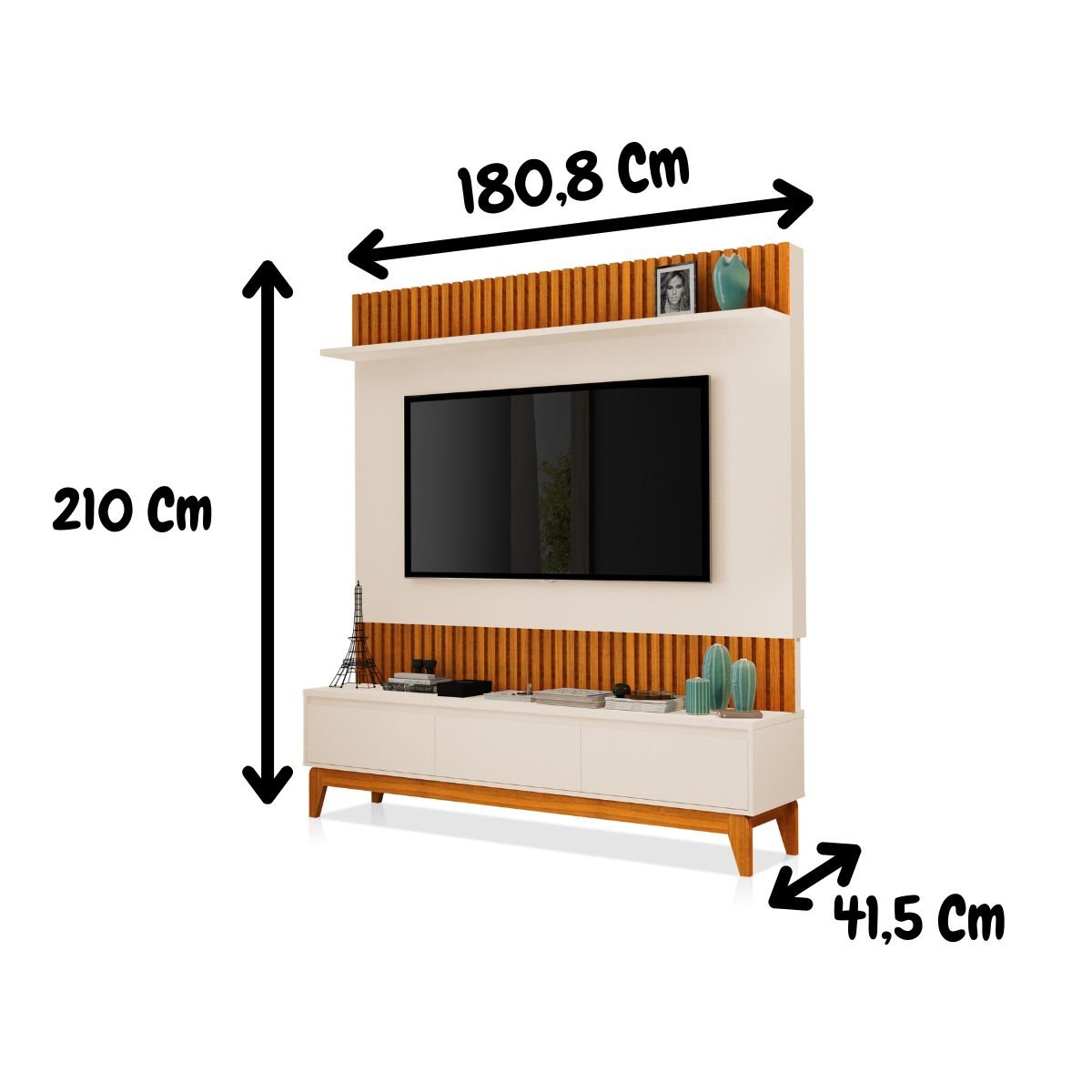 Painel Tv Sala Moderno para 75 Polegadas Ripado Antalya Mdf - 5