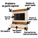 Ver imagem 4 de Painel Tv Sala Moderno para 75 Polegadas Ripado Antalya Mdf