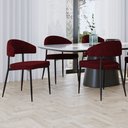 Ver imagem 2 de Cadeira Estofada para Sala de Jantar Serena Preto C01 Bouclê Vermelho Bordô - Lyam Decor