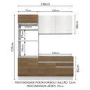 Ver imagem 3 de Cozinha Compacta Madesa Lívia 6 Portas 2 Gavetas (Sem Tampo e Pia) Branco/Rustic/Branco Cor:Branco/R
