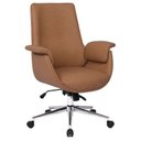 Ver imagem 4 de Kit com 8 Cadeiras Office Diretor com Revestimento em Couro e Base em Aço Cromado Valencia Caramelo