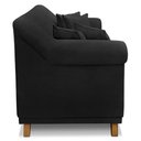 Ver imagem 7 de Kit 2 Poltronas E Sofá 2 Lugares 1,80m Preto Pés Castanho