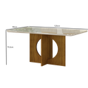 Ver imagem 2 de Mesa para 06 Cadeiras Tampo Vidro/MDF 160cm Lorena Leifer Moveis Freijó/Off White, Copo com vidro
