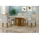 Ver imagem 3 de Mesa para 06 Cadeiras Tampo Vidro/MDF 160cm Lorena Leifer Moveis Freijó/Off White, Copo com vidro