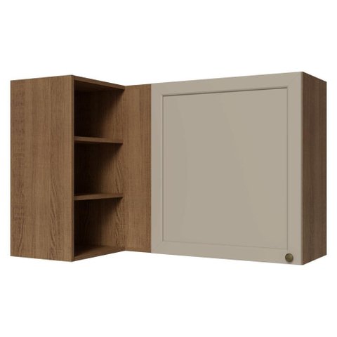 Armário Aéreo de Canto para Linha 60 Cm de Profundidade Rustic/crema Vik Madesa