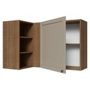 Ver mais imagens de Armário Aéreo de Canto para Linha 60 Cm de Profundidade Rustic/crema Vik Madesa