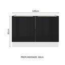 Ver imagem 3 de Balcão Gabinete de Pia Madesa Lux 120 cm 2 Portas (Sem Tampo) Branco/Preto