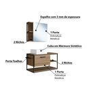 Ver imagem 3 de Conjunto para Banheiro Industrial com Gabinete, Cuba e Armário com Espelho - Preto/Mel