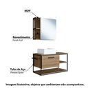 Ver imagem 2 de Conjunto para Banheiro Industrial com Gabinete, Cuba e Armário com Espelho - Preto/Mel