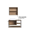 Ver imagem 4 de Conjunto para Banheiro Industrial com Gabinete, Cuba e Armário com Espelho - Preto/Mel