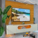 Ver imagem 7 de Rack com Painel para TV até 84 Polegadas com LED 100% MDF 217CMX237CM Luminare Nobre