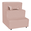 Ver imagem 1 de Escada Escadinha para Pet 3 Degraus com Osso Cor Rose Veludo Liberty Móveis
