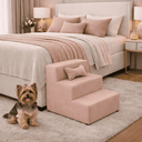Ver imagem 2 de Escada Escadinha para Pet 3 Degraus com Osso Cor Rose Veludo Liberty Móveis