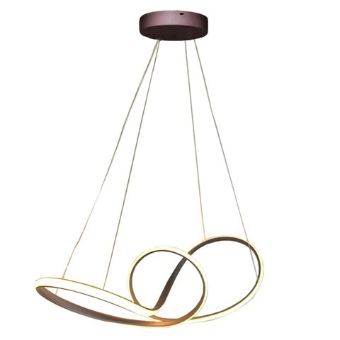 Lustre Pendente Arco Infinito Aneis 3 em 1 Luminaria LED 49W Decoraçao Luxo Ambiente Moderno Sala Ca
