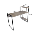 Ver imagem 3 de Mesa Estante Home Office 2 Prateleiras Realme 110cm Amantea/preto