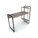 Ver imagem 2 de Mesa Estante Home Office 2 Prateleiras Realme 110cm Amantea/preto