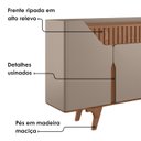 Ver imagem 5 de Aparador Buffet Danubio 4 Portas 2 Gavetas Pés Madeira Maciça Fendi/Freijó