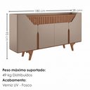 Ver imagem 3 de Aparador Buffet Danubio 4 Portas 2 Gavetas Pés Madeira Maciça Fendi/Freijó