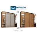 Ver imagem 2 de Guarda Roupa Casal 4 Portas (2 de Correr e 2 de Giro C/ Espelho) e 4 Gavetas Laredo Flex Nogueira/
